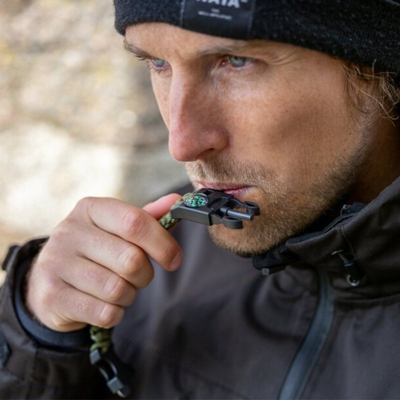 Justerbart överlevnadsarmband med visselpipa och kompass - HemSyd