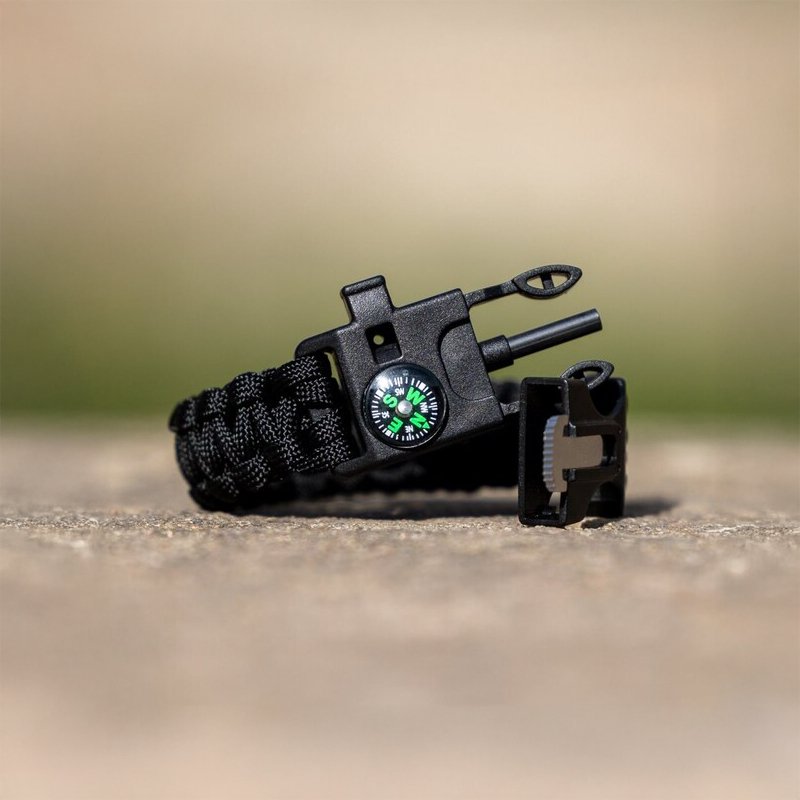 Justerbart överlevnadsarmband med visselpipa och kompass - HemSyd