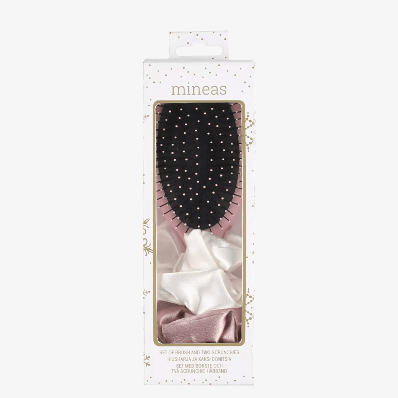 Mineas Gift Set – Hårborste & 2 Scrunchies - HemSyd
