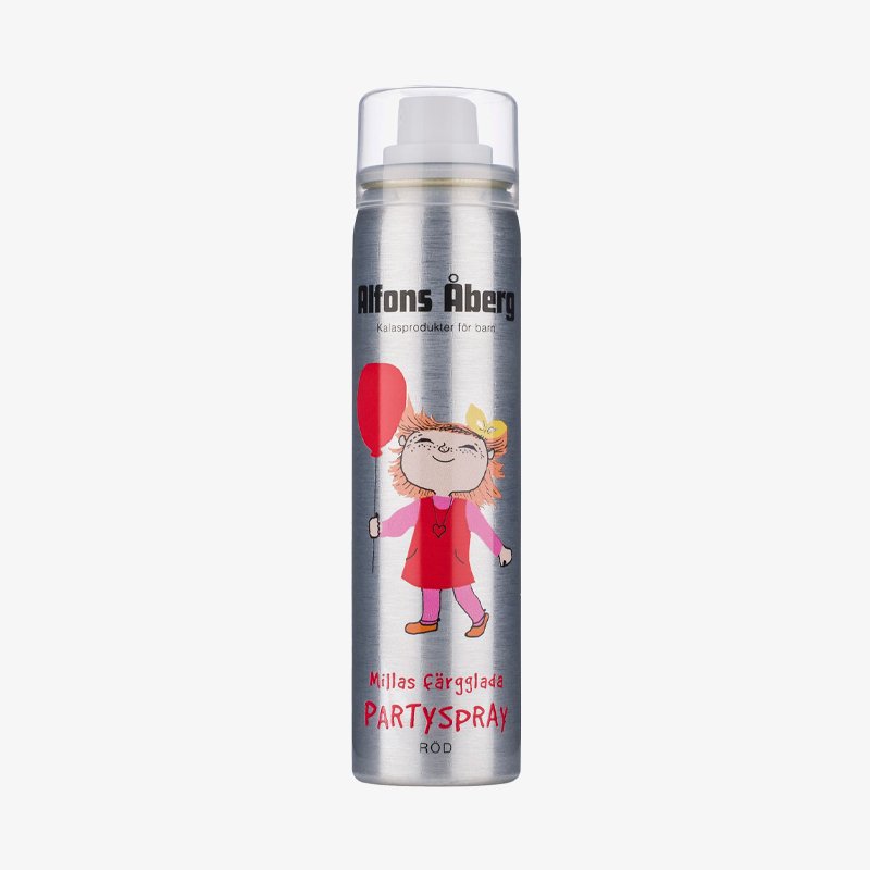 Millas Färgglada Partyspray (röd) 80 ml - HemSyd