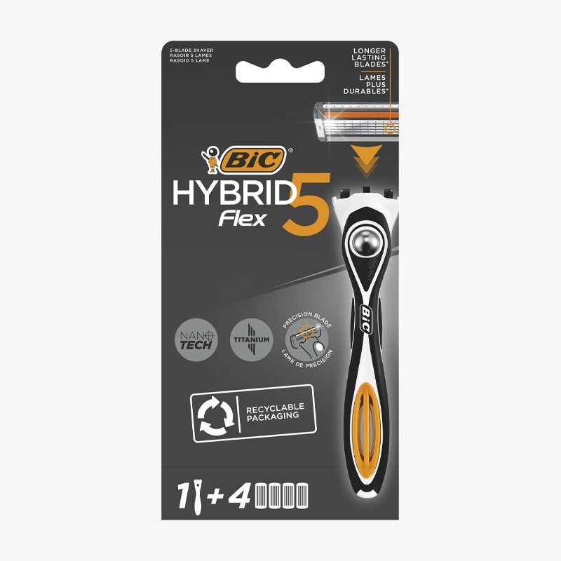 BIC Hybrid 5 Flex Rakhyvel för Män med Nano-Tech Blad 1+4 - HemSyd