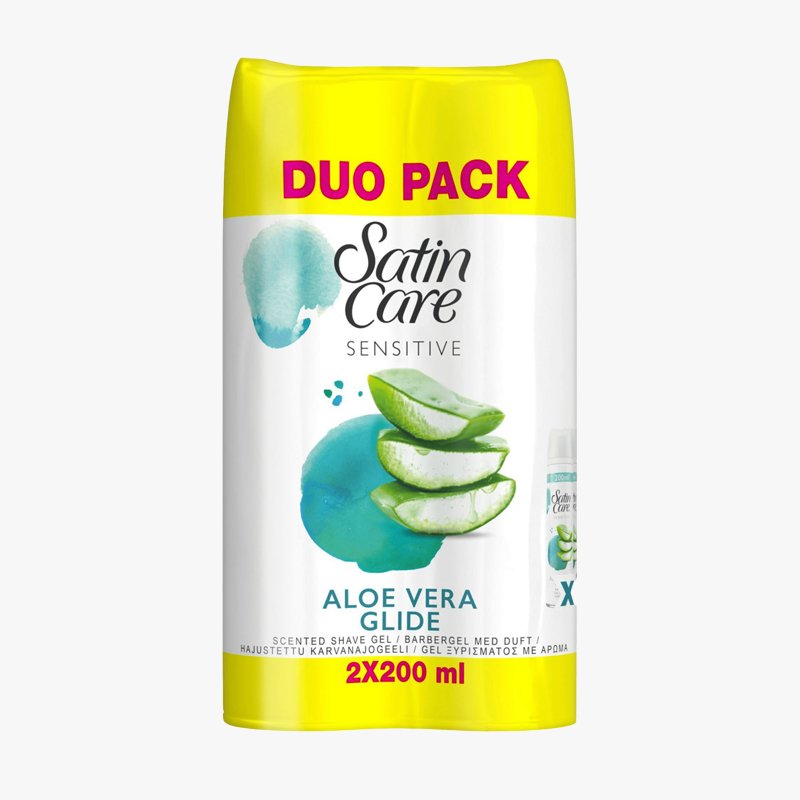Venus Satin Care Sensitive Aloe Vera Glide rakgel 2 x 200 ml - HemSyd