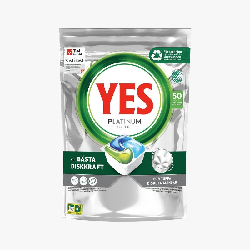 YES Platinum diskmaskinskapslar 50 tabletter - HemSyd