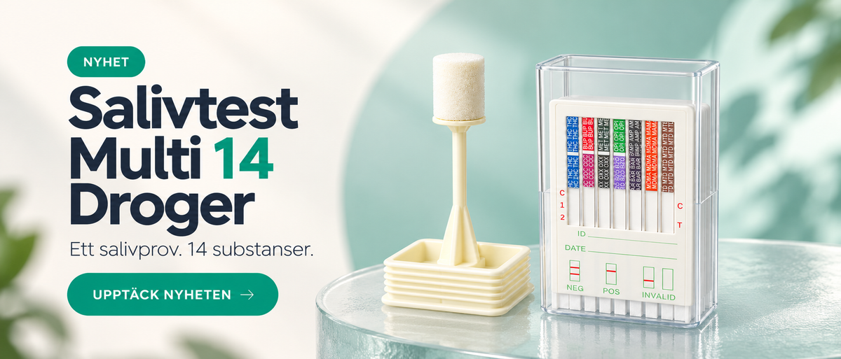 Nyhet: Salivtest Multi 14 Droger. Ett salivprov, 14 substanser. Upptäck nyheten.