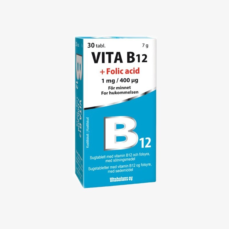 Vita B12 + Folsyra 30 tabletter - HemSyd